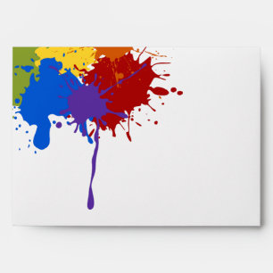 Art Party Brights Paint Splats Envelope