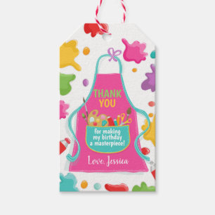Art Party Favour Tags Craft Birthday Painting Girl