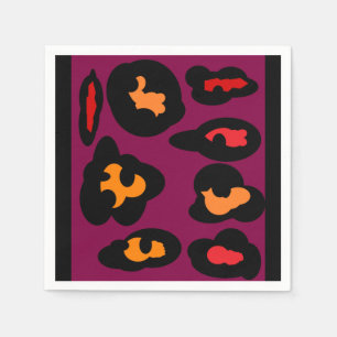 Art party Goth weird design black purple red peach Napkin