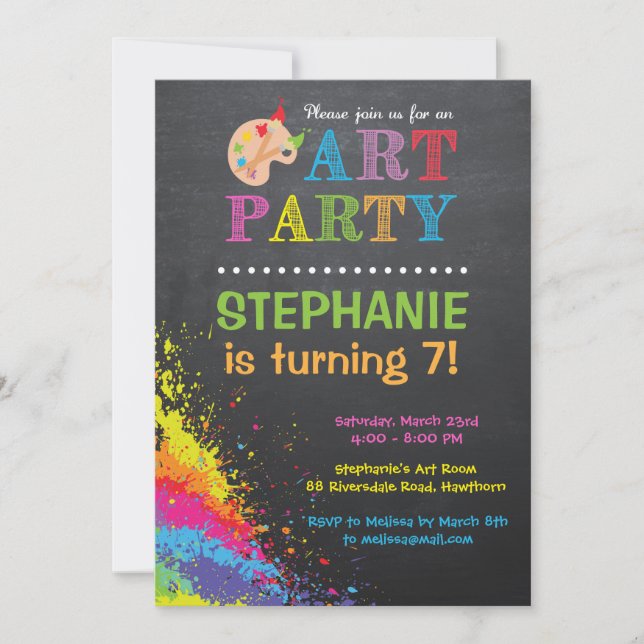 Art Party Invitation / Art Party Invite (Front)