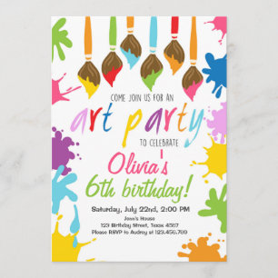 Art Party Invitation Birthday Painting party