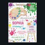 Art Party Messy Painting Girl Birthday Invitation<br><div class="desc">Art Party Messy Painting Girl Birthday</div>