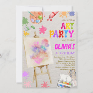 Art Party Painting Birthday Invitation