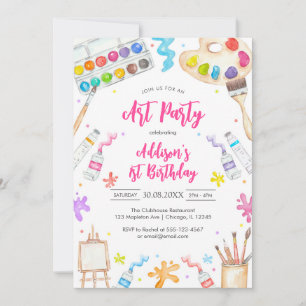 Art Party Painting Craft Birthday Party Invitation