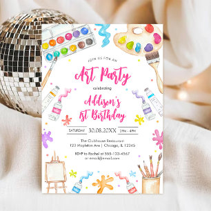 Art Party Painting Craft Birthday Party Invitation