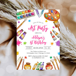 Art Party Painting Craft Birthday Party Invitation