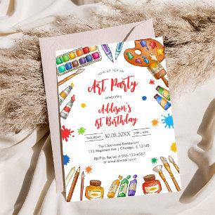Art Party Painting Craft Birthday Party Invitation