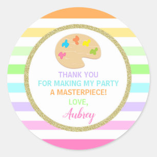 Art party stickers, painting party stickers