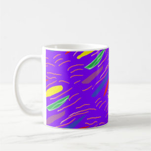 Art pattern on brite purple coffee mug