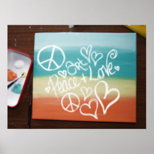 Art, Peace + Love Poster