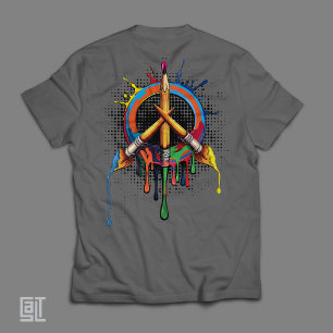Art Peace Symbol Brush and Pencil Education T-Shirt