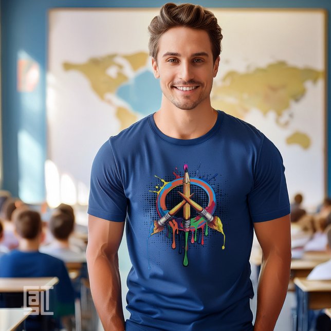 Art Peace Symbol Brush and Pencil ~ Salt ED Tri-Blend Shirt (Creator Uploaded)
