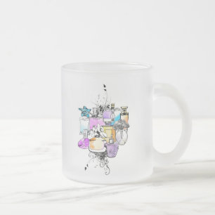 Art perfumes frosted glass coffee mug