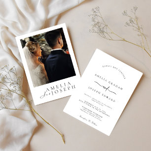 Art Photo Wedding Invite Modern Minimalist