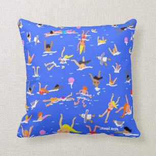 Art Pillow: John Dyer Swimmers Cushion