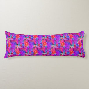 Art pink, blue, red texture background body cushion
