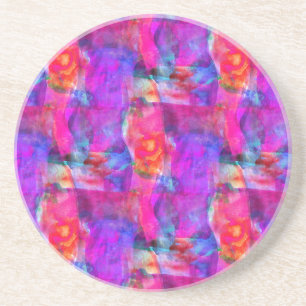 Art pink, blue, red texture background coaster