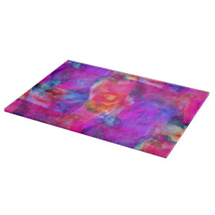 Art pink, blue, red texture background cutting board