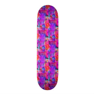 Art pink, blue, red texture background skateboard