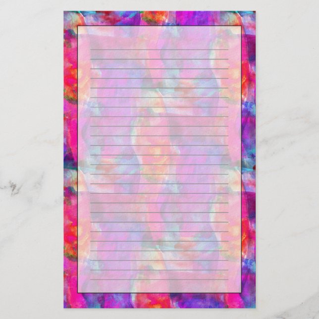 Art pink, blue, red texture background stationery (Front)
