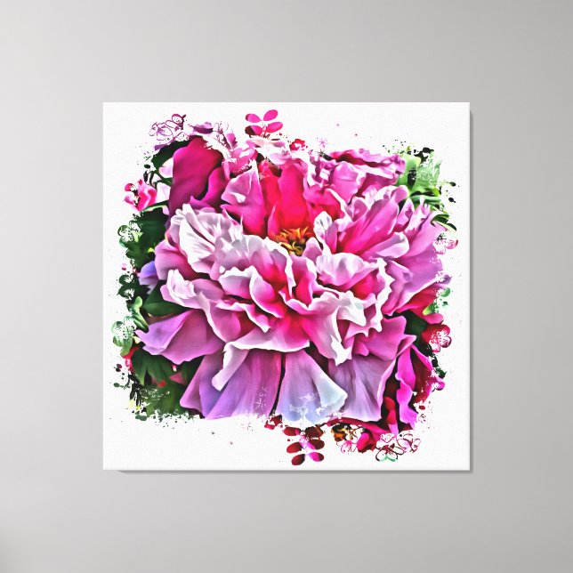 *~* Art Pink Peony Painting Artistic AR1 Canvas Print (Front)