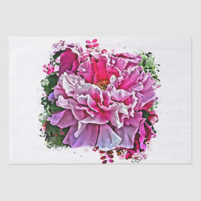 *~* Art Pink Peony Painting Artistic AR1 Tissue Paper (Front)
