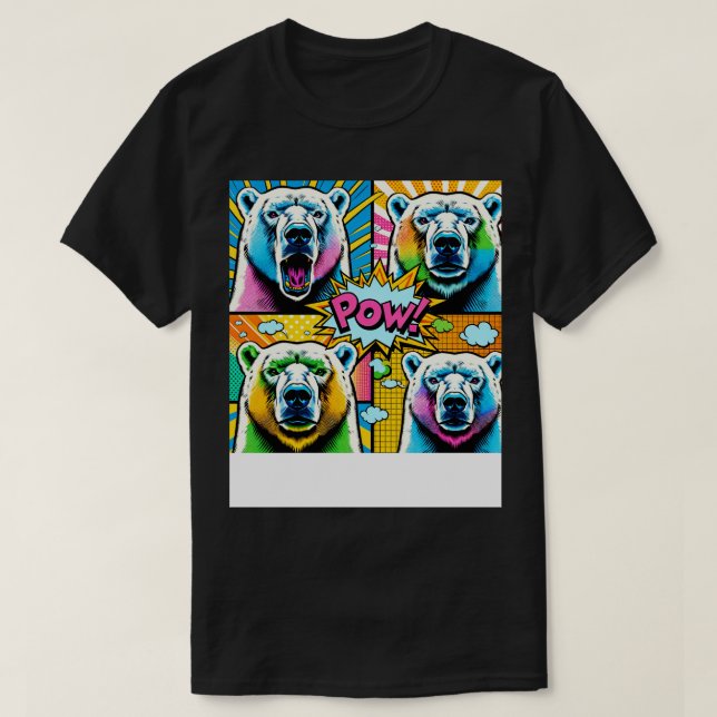 Art Polar Bear Tee Vibrant Wildlife Fashion (Design Front)