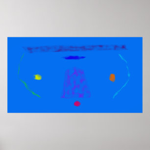 Art Porpourri  Sky Blue Minimalist Abstract Poster