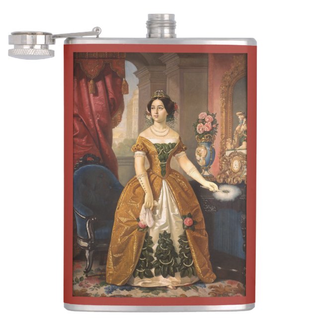 Art Portrait custom monogram flask (Opened)