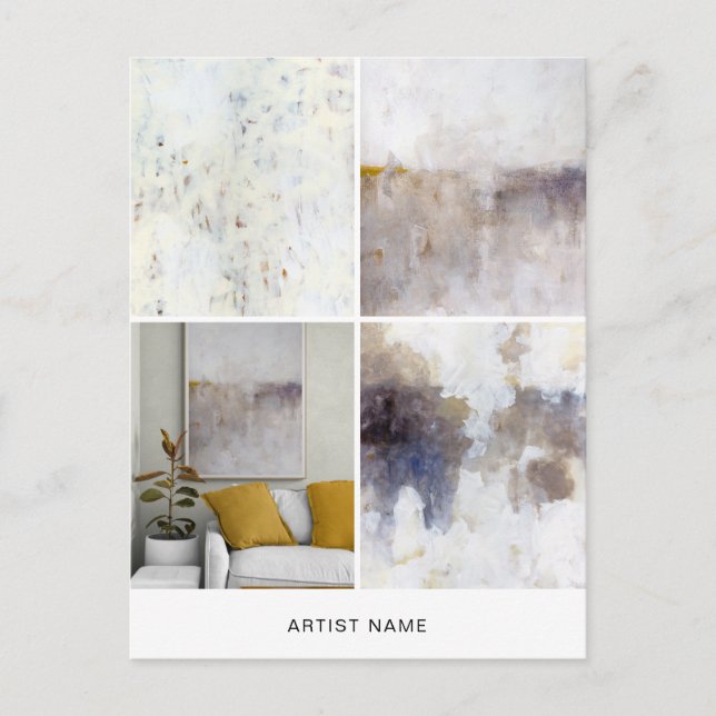 Art Postcard 4 Image Grid Template (Front)