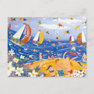 Art Postcard: Beachy Treats, Saucy Seaside. Postcard