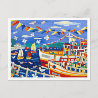Art Postcard: Beany Hats & Pleasure Boats Falmouth Postcard