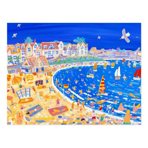 Image of Art Postcard: Fun on the Beach. Gyllyngvase beach. Postcard