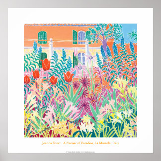 Art Poster: A Corner of Paradise,La Mortola, Italy Poster