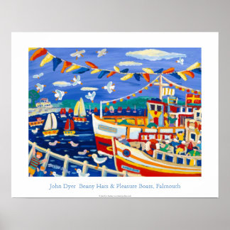 Art Poster: Beany Hats & Pleasure Boats, Falmouth Poster