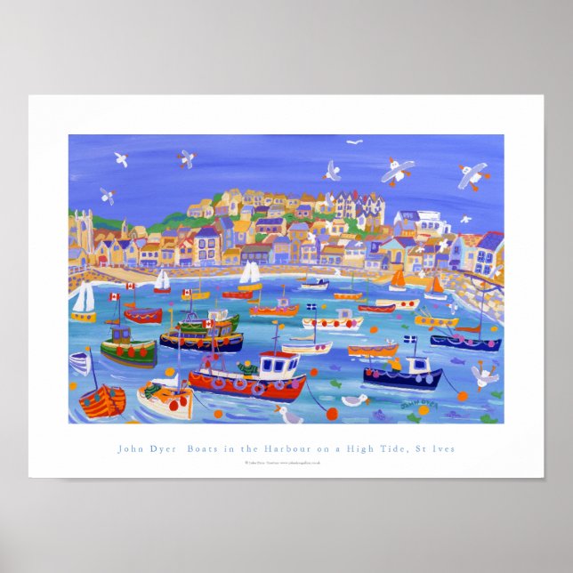 Art Poster: Boats in the Harbour, St Ives,Cornwall Poster (Front)