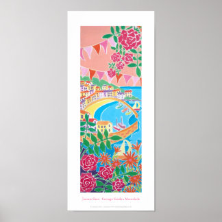 Art Poster: Cottage Garden Mousehole, Cornwall Poster