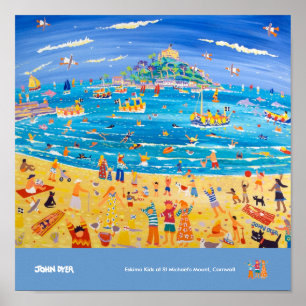 Art Poster: Eskimo Kids at St Michael's Mount Poster