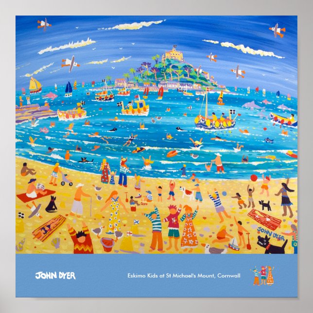 Art Poster: Eskimo Kids at St Michael's Mount Poster (Front)