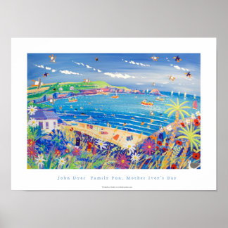 Art Poster: Family Fun, Mother Ivey's Bay Cornwall Poster