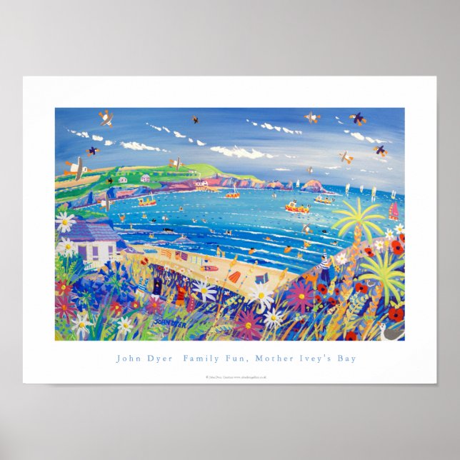 Art Poster: Family Fun, Mother Ivey's Bay Cornwall Poster (Front)