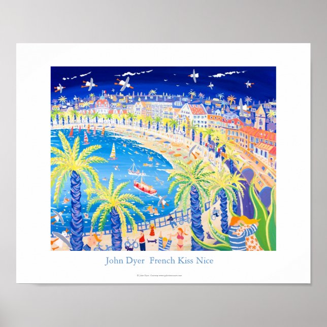 Art Poster: French Kiss, Nice. By John Dyer Poster (Front)