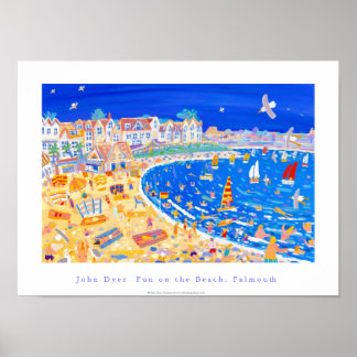 Art Poster: Gylly Beach Cafe. "Fun on the Beach" Poster