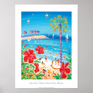 Art Poster: Hibiscus Beach Party, Menton, France Poster