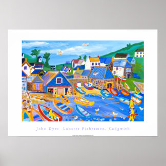 Art Poster: Lobster Fishermen, Cadgwith, Cornwall Poster