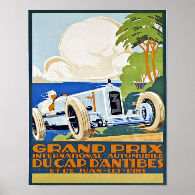 Art poster of grand prix art retro automobile (Front)