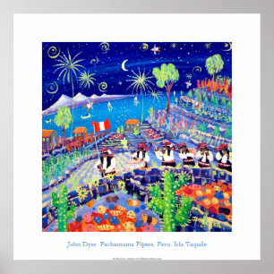 Art Poster: Pachamama Pipers, Peru. Isla Taquile Poster