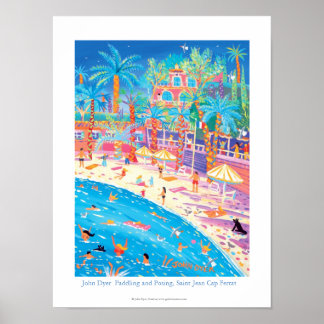 Art Poster: Paddling & Posing, Cap Ferrat, France Poster