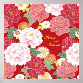 Art Poster"Peony and chrysanthemum" Poster