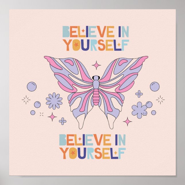 Art poster quote Believe in yourself (Front)